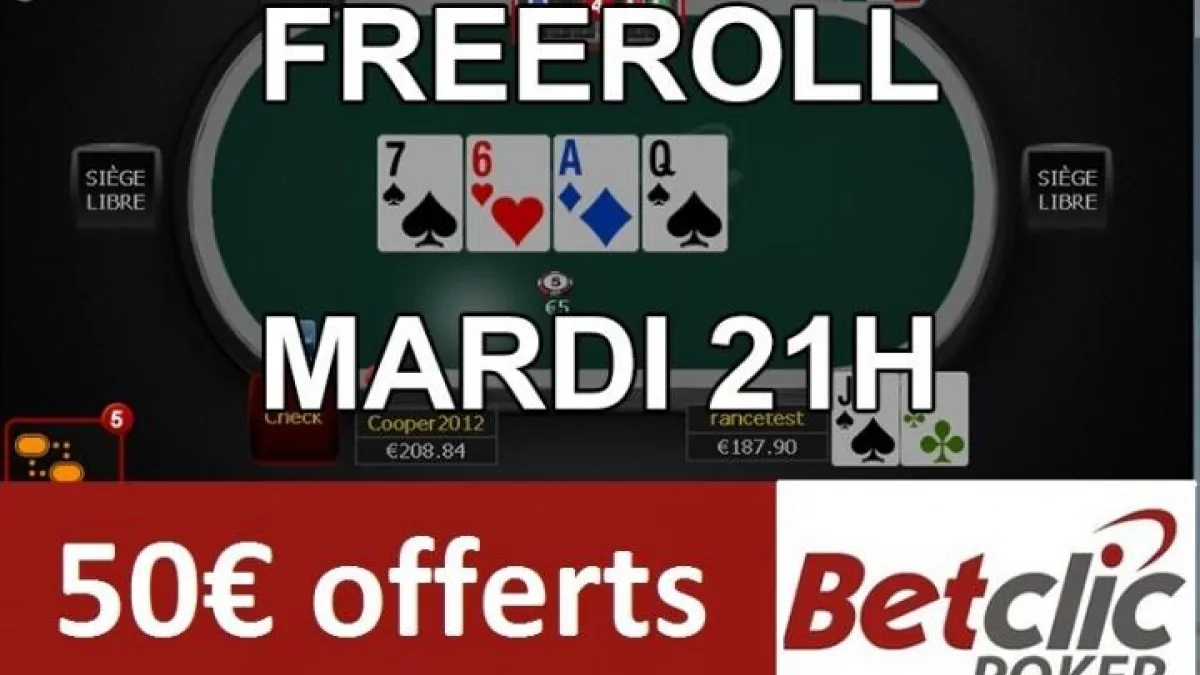 Freeroll mardi soir sur Betclic - 50€ de tickets ajoutés