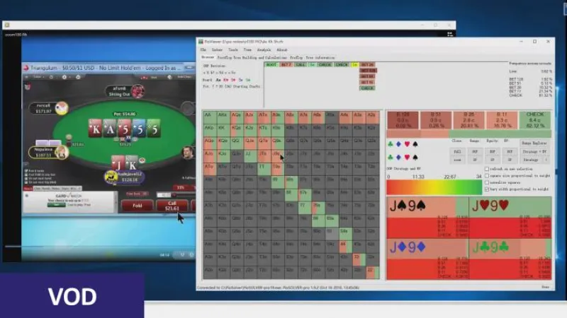 Zugzwang analyse 6 mains de NL100 avec Pio Solver