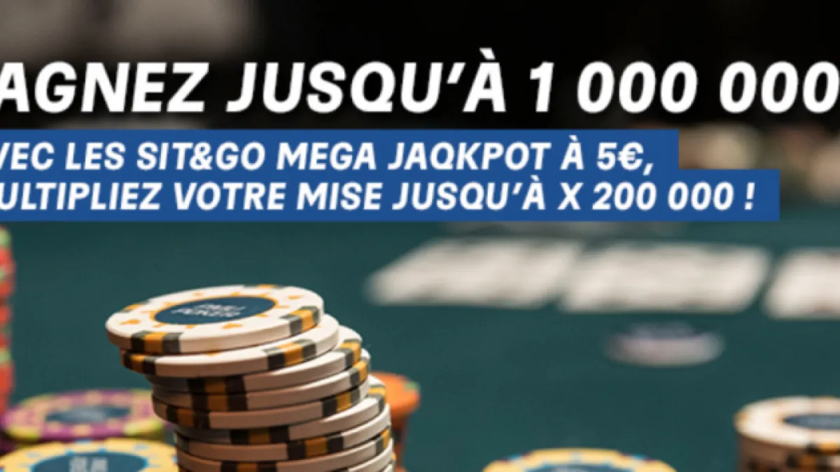Sit&Go Mega Jaqkpot sur PMU Poker : Cagnotte de 1.000.000€ sur les buy-in 5€