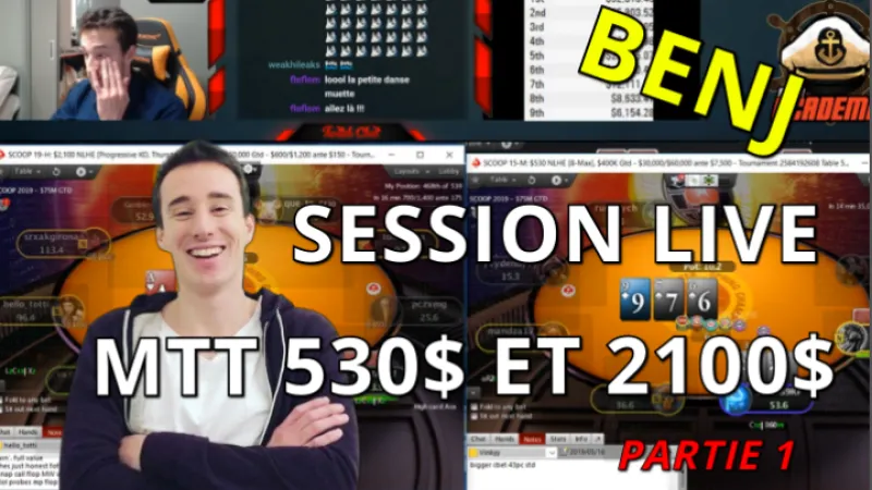 [Replay] Benj joue en live un 530$ et 2100$ WCOOP (day 2) [1/5]