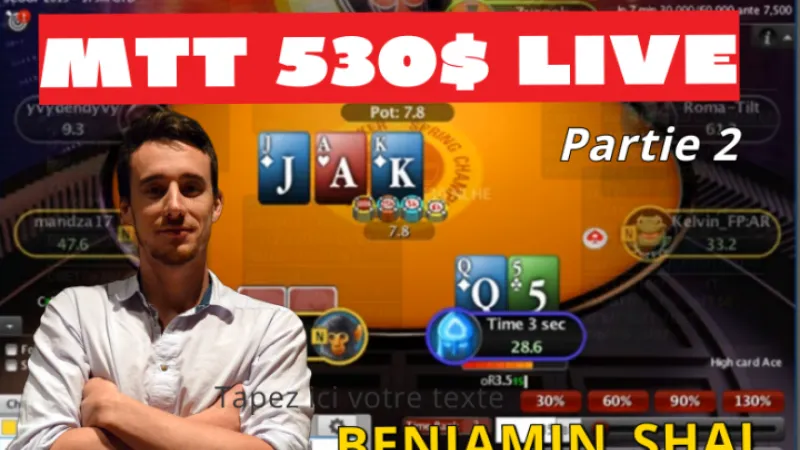 [Replay] Benj joue en live un 530$ et 2100$ WCOOP (day 2) [2/5]