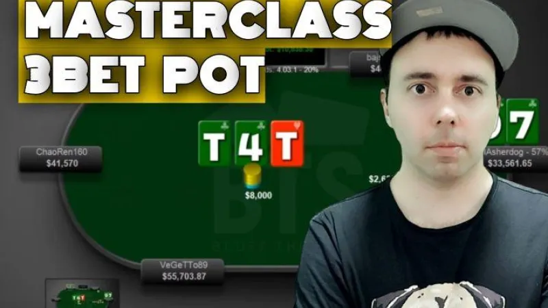 3bet pot hors de position et prise d'initiative sur Runout dangereux