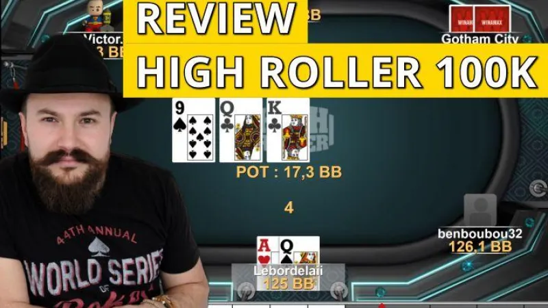 Analyse de mains dans le high Roller Sunday 100K (1)