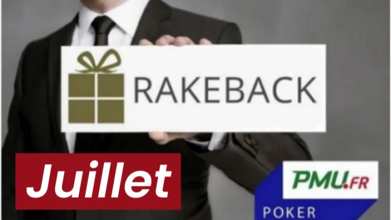 La promotion rakeback de juillet sur PMU Poker !