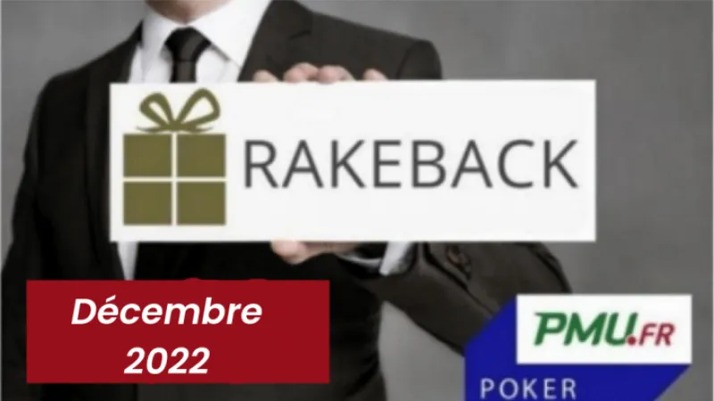 La promotion rakeback de décembre 2022 sur PMU Poker !