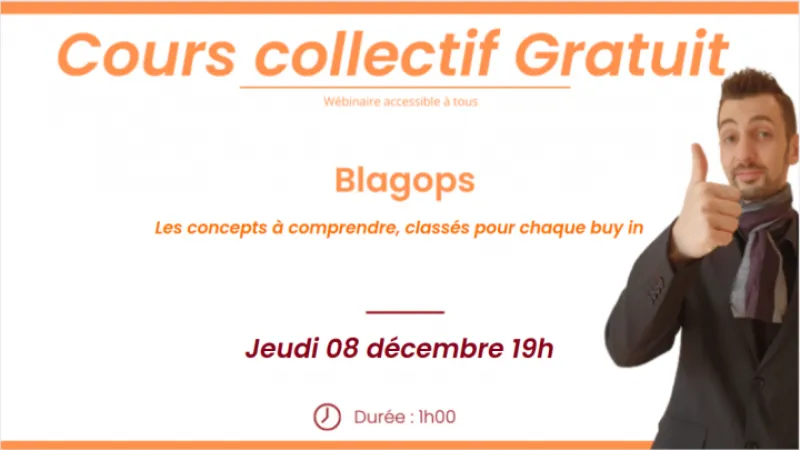 Cours collectif gratuit (SPIN) - Les concepts à comprendre, classés pour chaque buy in
