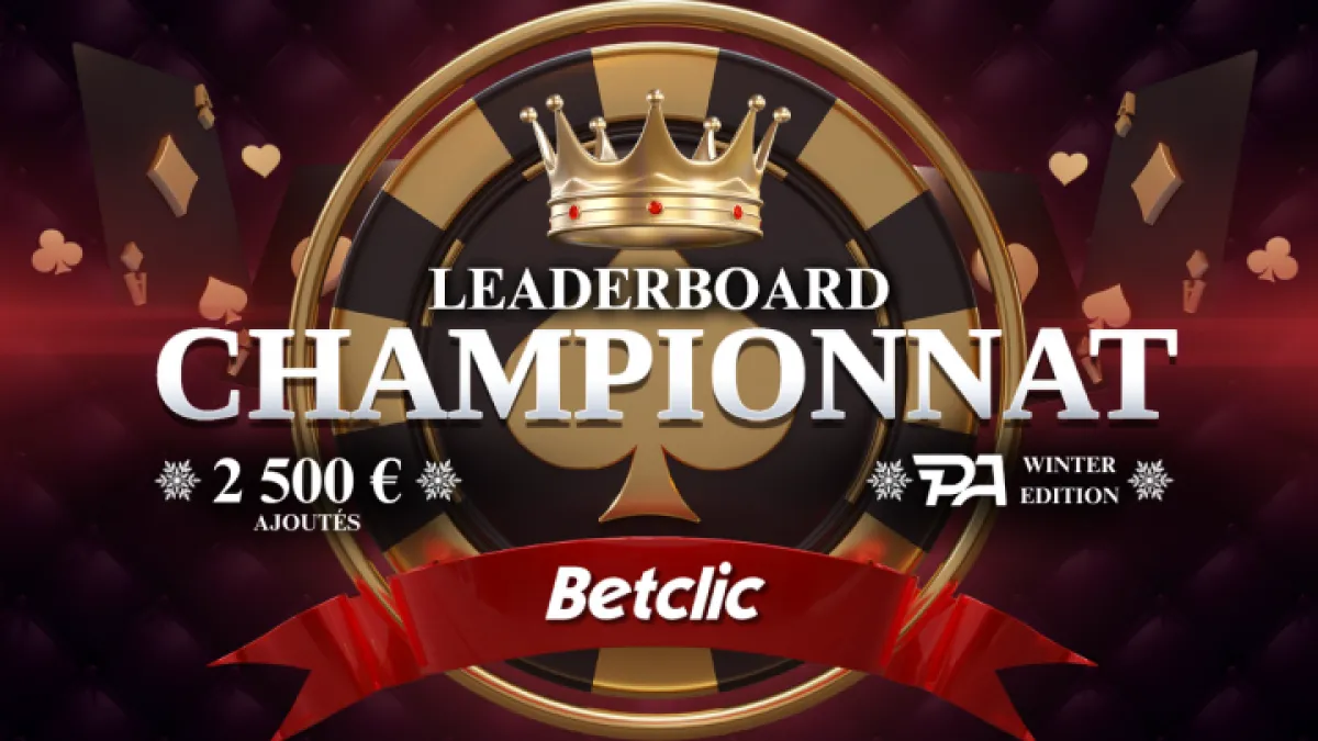 Classement Leaderboard du Championnat Poker Académie Winter Edition sur Betclic : 2.500€ ajoutés !