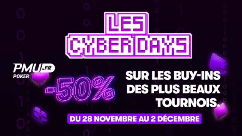 Les Cyber Days reviennent sur PMU Poker : Daily Legends à moitié prix !