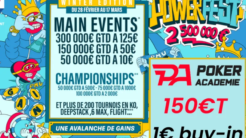 Pokerac Special Powerfest Winter (1€) - 150€ ajoutés 