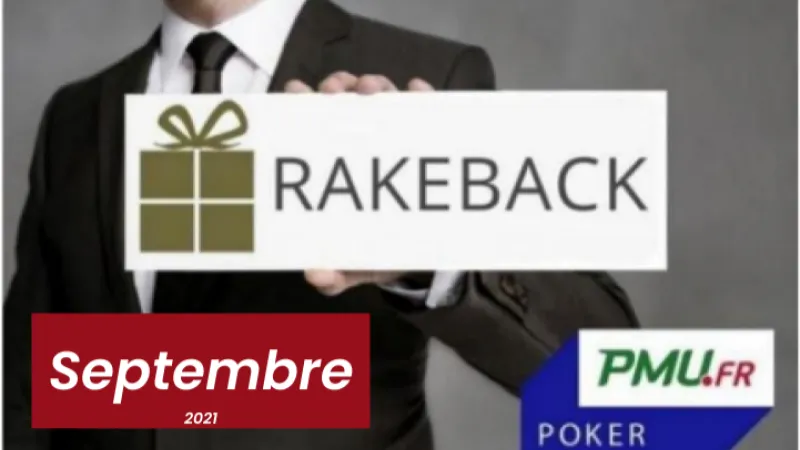 La promotion rakeback de septembre 2021 sur PMU Poker !