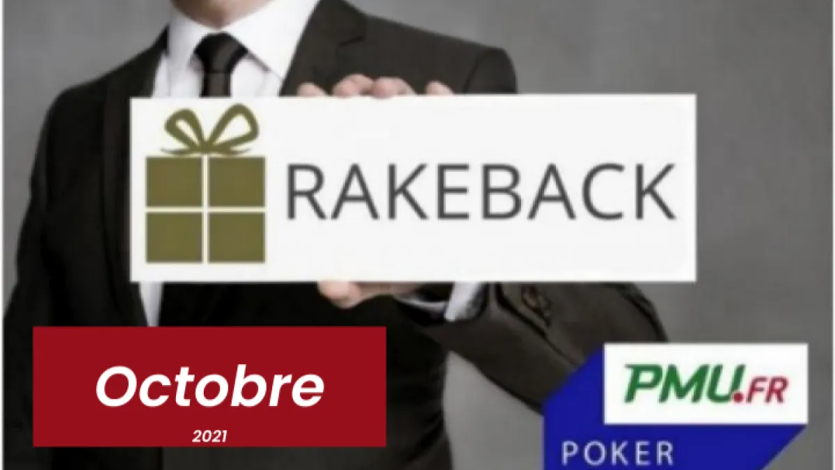 La promotion rakeback d'octobre 2021 sur PMU Poker !