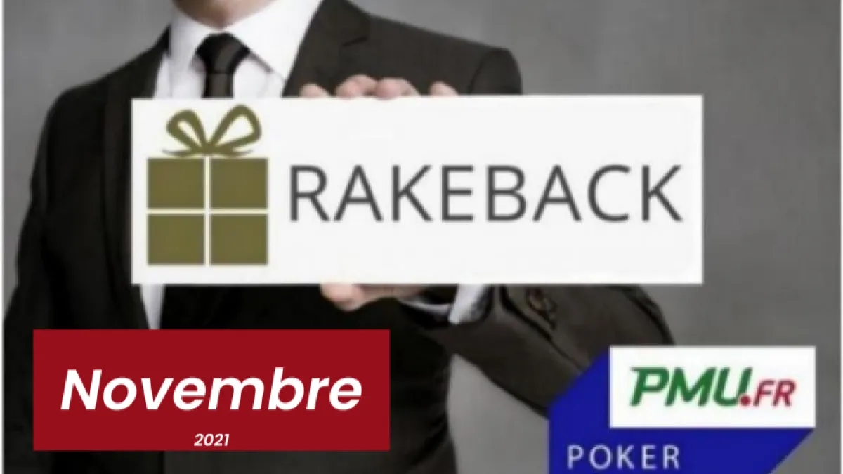 La promotion rakeback de novembre 2021 sur PMU Poker !