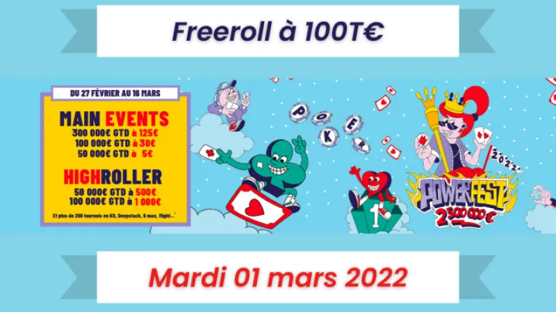 Freeroll spécial Powerfest : 100€ ajoutés