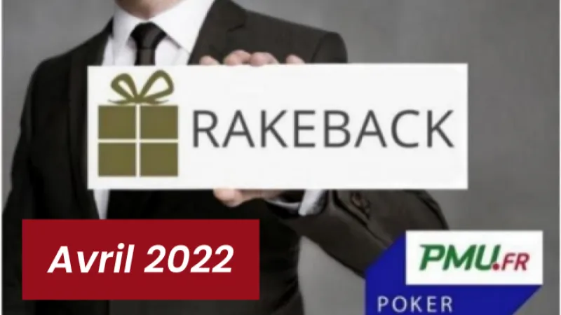 La promotion rakeback d'avril 2022 sur PMU Poker !