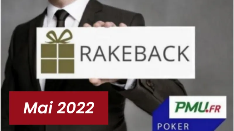 La promotion rakeback de mai 2022 sur PMU Poker !