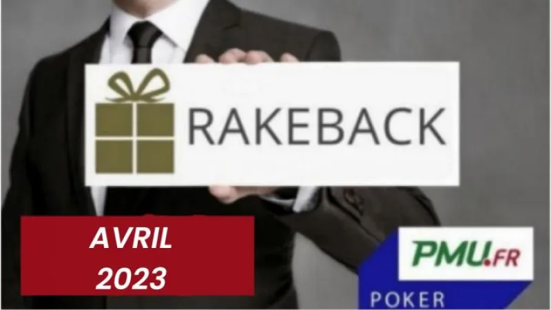 La promotion rakeback d'avril 2023 sur PMU Poker !