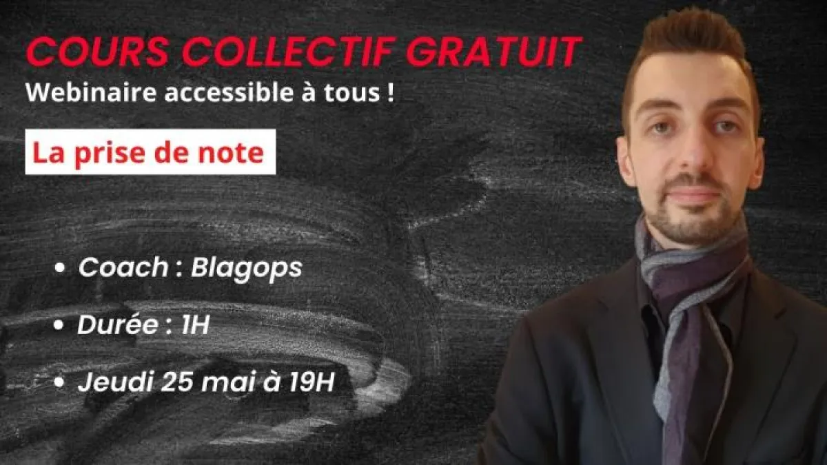 Cours collectif gratuit (SPIN) - La prise de note