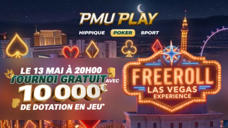 Super Freeroll Las Vegas sur PMU : 10 000 € en jeu et un package à 4 000 € à décrocher !